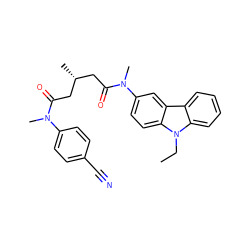 CCn1c2ccccc2c2cc(N(C)C(=O)C[C@@H](C)CC(=O)N(C)c3ccc(C#N)cc3)ccc21 ZINC000224134733