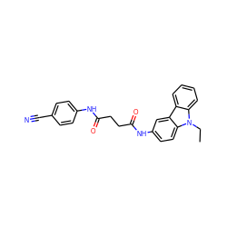 CCn1c2ccccc2c2cc(NC(=O)CCC(=O)Nc3ccc(C#N)cc3)ccc21 ZINC000150141381