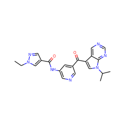 CCn1cc(C(=O)Nc2cncc(C(=O)c3cn(C(C)C)c4ncncc34)c2)cn1 ZINC000169707958