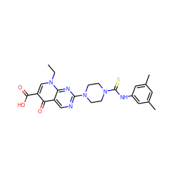 CCn1cc(C(=O)O)c(=O)c2cnc(N3CCN(C(=S)Nc4cc(C)cc(C)c4)CC3)nc21 ZINC000045260074