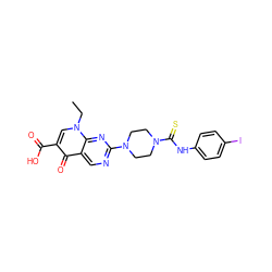 CCn1cc(C(=O)O)c(=O)c2cnc(N3CCN(C(=S)Nc4ccc(I)cc4)CC3)nc21 ZINC000049678981