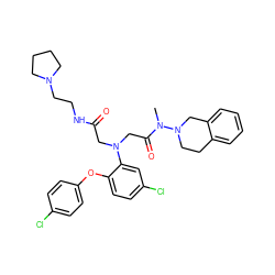 CN(C(=O)CN(CC(=O)NCCN1CCCC1)c1cc(Cl)ccc1Oc1ccc(Cl)cc1)N1CCc2ccccc2C1 ZINC000299830669