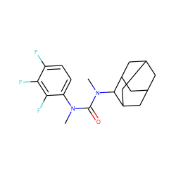 CN(C(=O)N(C)C1C2CC3CC(C2)CC1C3)c1ccc(F)c(F)c1F ZINC000072114782