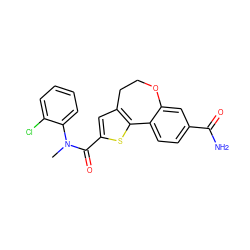 CN(C(=O)c1cc2c(s1)-c1ccc(C(N)=O)cc1OCC2)c1ccccc1Cl ZINC000072175036
