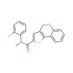 CN(C(=O)c1cc2c(s1)-c1ccccc1OC2)c1ccccc1Cl ZINC000005050688