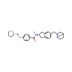 CN(C(=O)c1ccc(OC[C@@H]2CCCO2)cc1)[C@@H]1Cc2ccc(CN3CC4CCC3CC4)cc2C1 ZINC000096174227