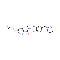 CN(C(=O)c1ccc(OCC2CC2)cn1)[C@@H]1Cc2ccc(CN3CCCCC3)cc2C1 ZINC000096174239