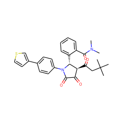 CN(C)C(=O)c1ccccc1[C@@H]1[C@@H](C(=O)CC(C)(C)C)C(=O)C(=O)N1c1ccc(-c2ccsc2)cc1 ZINC000169696282