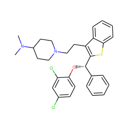 CN(C)C1CCN(CCc2c([C@@H](Oc3ccc(Cl)cc3Cl)c3ccccc3)sc3ccccc23)CC1 ZINC000027527246