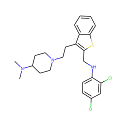 CN(C)C1CCN(CCc2c(CNc3ccc(Cl)cc3Cl)sc3ccccc23)CC1 ZINC000027546509