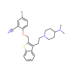 CN(C)C1CCN(CCc2c(COc3ccc(Br)cc3C#N)sc3ccccc23)CC1 ZINC000000582239