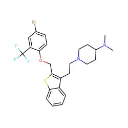 CN(C)C1CCN(CCc2c(COc3ccc(Br)cc3C(F)(F)F)sc3ccccc23)CC1 ZINC000027547946