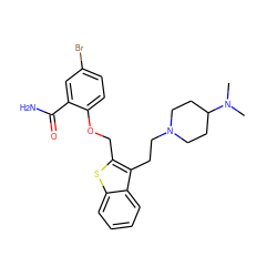 CN(C)C1CCN(CCc2c(COc3ccc(Br)cc3C(N)=O)sc3ccccc23)CC1 ZINC000027527115
