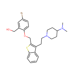 CN(C)C1CCN(CCc2c(COc3ccc(Br)cc3CO)sc3ccccc23)CC1 ZINC000027547942