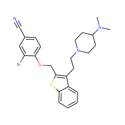 CN(C)C1CCN(CCc2c(COc3ccc(C#N)cc3Br)sc3ccccc23)CC1 ZINC000027548385