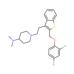 CN(C)C1CCN(CCc2c(COc3ccc(Cl)cc3Cl)sc3ccccc23)CC1 ZINC000027524782