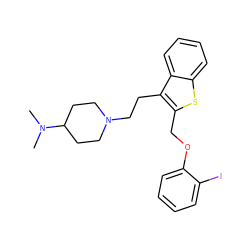 CN(C)C1CCN(CCc2c(COc3ccccc3I)sc3ccccc23)CC1 ZINC000027527317