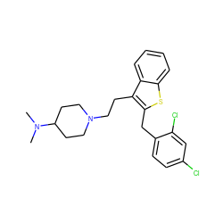 CN(C)C1CCN(CCc2c(Cc3ccc(Cl)cc3Cl)sc3ccccc23)CC1 ZINC000027526908