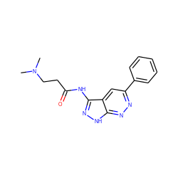 CN(C)CCC(=O)Nc1n[nH]c2nnc(-c3ccccc3)cc12 ZINC000064485575