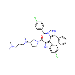 CN(C)CCCN(C)[C@H]1CCN(C(=O)c2[nH]c3cc(Cl)ccc3c2-c2c(-c3ccccc3)ncn2Cc2ccc(Cl)cc2)C1 ZINC000043199963