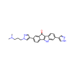 CN(C)CCCn1cc(-c2ccc3c(c2)C(=O)c2c-3[nH]c3cc(-c4cn[nH]c4)ccc23)cn1 ZINC000653875501