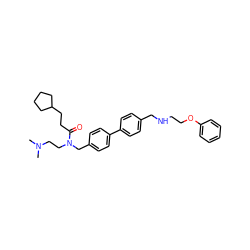 CN(C)CCN(Cc1ccc(-c2ccc(CNCCOc3ccccc3)cc2)cc1)C(=O)CCC1CCCC1 ZINC000028394528