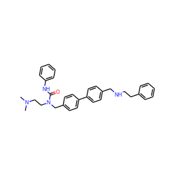 CN(C)CCN(Cc1ccc(-c2ccc(CNCCc3ccccc3)cc2)cc1)C(=O)Nc1ccccc1 ZINC000028395772