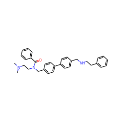 CN(C)CCN(Cc1ccc(-c2ccc(CNCCc3ccccc3)cc2)cc1)C(=O)c1ccccc1 ZINC000028395765