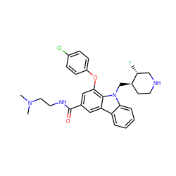 CN(C)CCNC(=O)c1cc(Oc2ccc(Cl)cc2)c2c(c1)c1ccccc1n2C[C@@H]1CCNC[C@H]1F ZINC000028889940