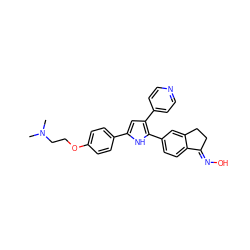 CN(C)CCOc1ccc(-c2cc(-c3ccncc3)c(-c3ccc4c(c3)CC/C4=N\O)[nH]2)cc1 ZINC000062232956