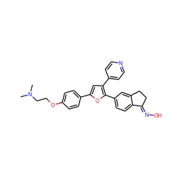 CN(C)CCOc1ccc(-c2cc(-c3ccncc3)c(-c3ccc4c(c3)CC/C4=N\O)o2)cc1 ZINC000062232951
