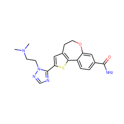 CN(C)CCn1ncnc1-c1cc2c(s1)-c1ccc(C(N)=O)cc1OCC2 ZINC000095583308