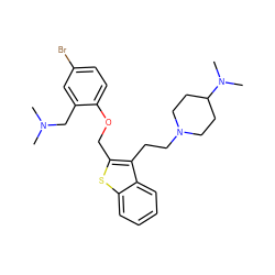 CN(C)Cc1cc(Br)ccc1OCc1sc2ccccc2c1CCN1CCC(N(C)C)CC1 ZINC000027526487