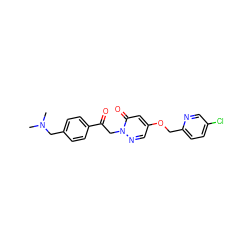 CN(C)Cc1ccc(C(=O)Cn2ncc(OCc3ccc(Cl)cn3)cc2=O)cc1 ZINC000474609793