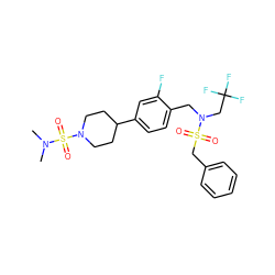 CN(C)S(=O)(=O)N1CCC(c2ccc(CN(CC(F)(F)F)S(=O)(=O)Cc3ccccc3)c(F)c2)CC1 ZINC000147285033