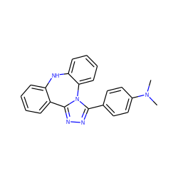 CN(C)c1ccc(-c2nnc3n2-c2ccccc2Nc2ccccc2-3)cc1 ZINC000096173952