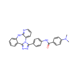 CN(C)c1ccc(C(=O)Nc2ccc(-c3nnc4n3-c3cccnc3Nc3ccccc3-4)cc2)cc1 ZINC000142109161