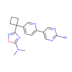 CN(C)c1nc(C2(c3ccc(-c4cnc(N)nc4)nc3)CCC2)no1 ZINC000096175418