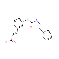 CN(CCc1ccccc1)C(=O)Cc1cccc(/C=C/C(=O)O)c1 ZINC000027208157