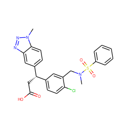 CN(Cc1cc([C@H](CC(=O)O)c2ccc3c(c2)nnn3C)ccc1Cl)S(=O)(=O)c1ccccc1 ZINC000584904656