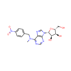 CN(Cc1ccc([N+](=O)[O-])cc1)c1ncnc2c1ncn2[C@@H]1O[C@H](CO)[C@@H](O)[C@H]1O ZINC000029059123