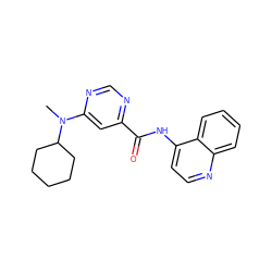 CN(c1cc(C(=O)Nc2ccnc3ccccc23)ncn1)C1CCCCC1 ZINC000144837086
