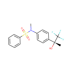 CN(c1ccc([C@@](C)(O)C(F)(F)F)cc1)S(=O)(=O)c1ccccc1 ZINC000038156021