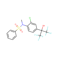 CN(c1ccc(C(O)(C(F)(F)F)C(F)(F)F)cc1Cl)S(=O)(=O)c1ccccc1 ZINC000038156020