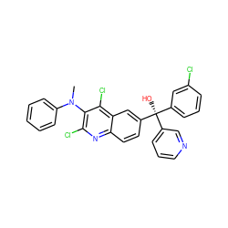 CN(c1ccccc1)c1c(Cl)nc2ccc([C@](O)(c3cccnc3)c3cccc(Cl)c3)cc2c1Cl ZINC000219705040