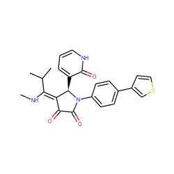 CN/C(=C1\C(=O)C(=O)N(c2ccc(-c3ccsc3)cc2)[C@@H]1c1ccc[nH]c1=O)C(C)C ZINC000261095981