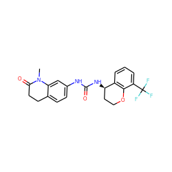 CN1C(=O)CCc2ccc(NC(=O)N[C@@H]3CCOc4c3cccc4C(F)(F)F)cc21 ZINC000144310655