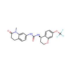 CN1C(=O)CCc2ccc(NC(=O)N[C@@H]3CCOc4cc(OC(F)(F)F)ccc43)cc21 ZINC000143519561