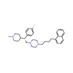CN1CCC([C@@H](CN2CCN(CCCCc3cccc4ccccc34)CC2)c2ccc(F)cc2)CC1 ZINC000028645902