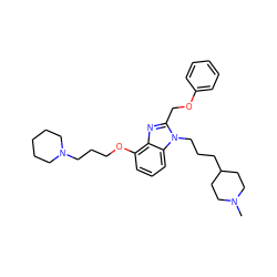 CN1CCC(CCCn2c(COc3ccccc3)nc3c(OCCCN4CCCCC4)cccc32)CC1 ZINC000027710953